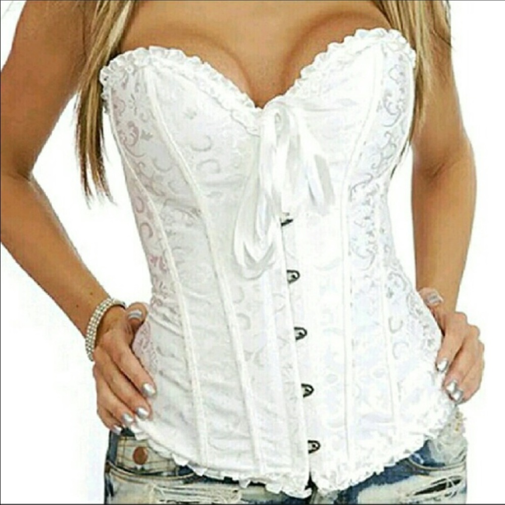 White Corset with Matching Thong
