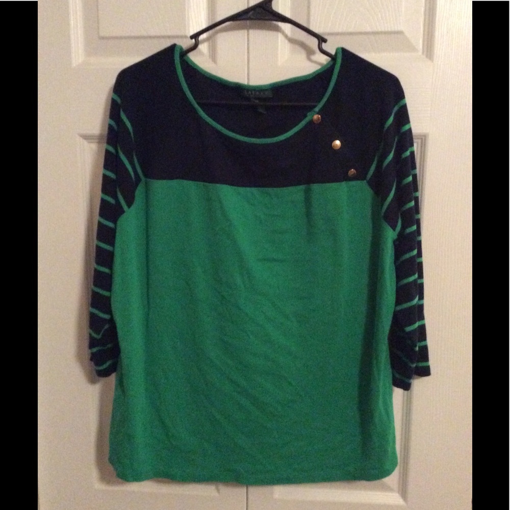 RALPH LAUREN Green and dark blue with Gold buttons