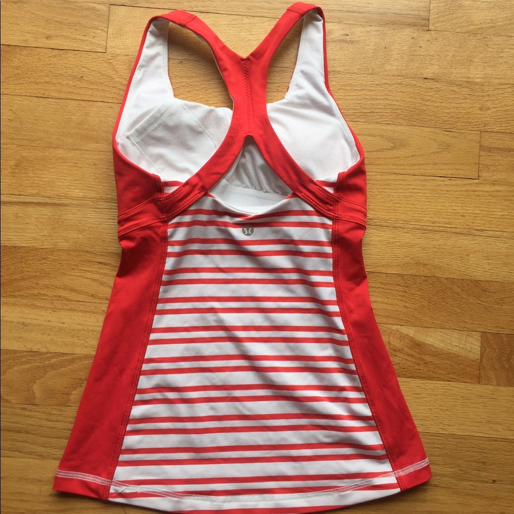 Lululemon Tank Top, Size 2, White/Red