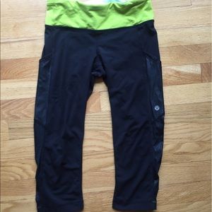 Lululemon Black Leggings, Cropped, Size 4