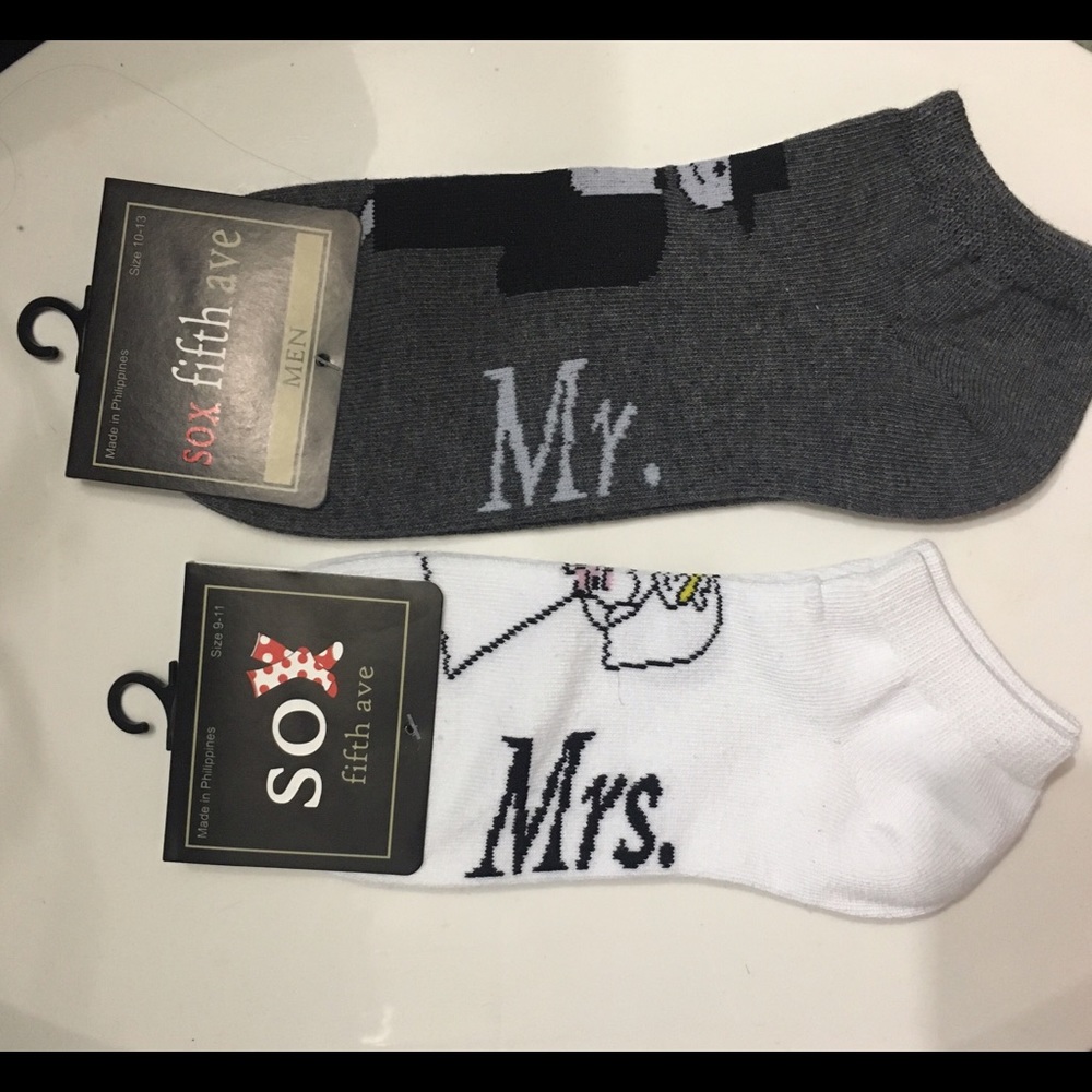 Set of bride and groom socks