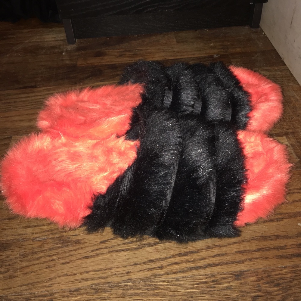 Fur misguided platform slides sz 9 - FINAL PRICE.