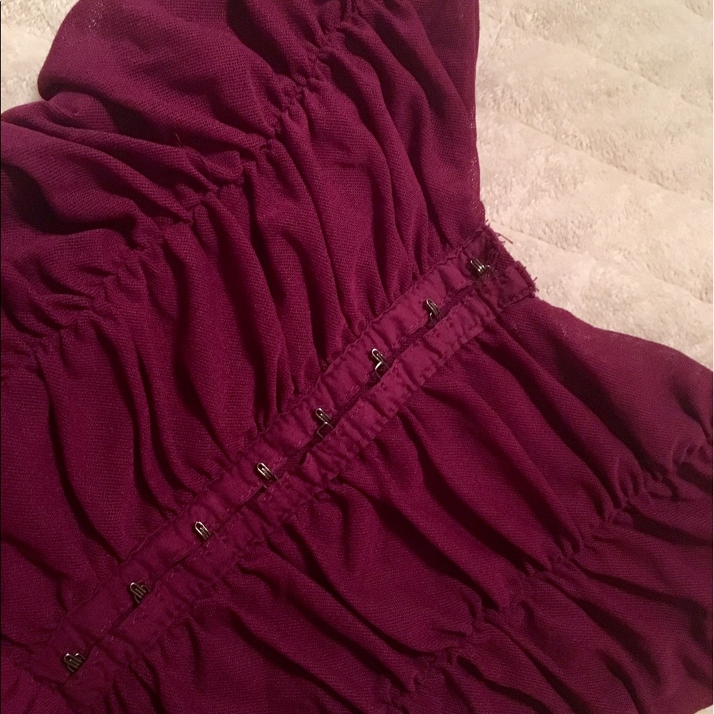 Strapless fuchsia top