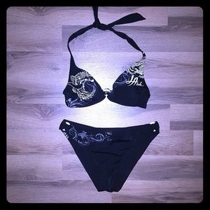 Kat Von D Bikini S top M bottom LA Ink