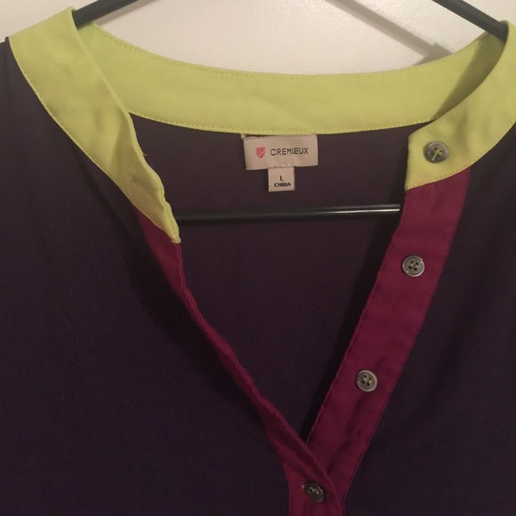 Color-block Dark Purple Cremieux Blouse - Picture 2 of 4