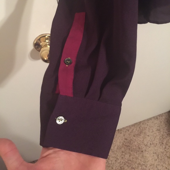 Color-block Dark Purple Cremieux Blouse - Picture 3 of 4