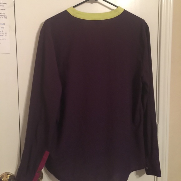 Color-block Dark Purple Cremieux Blouse - Picture 4 of 4
