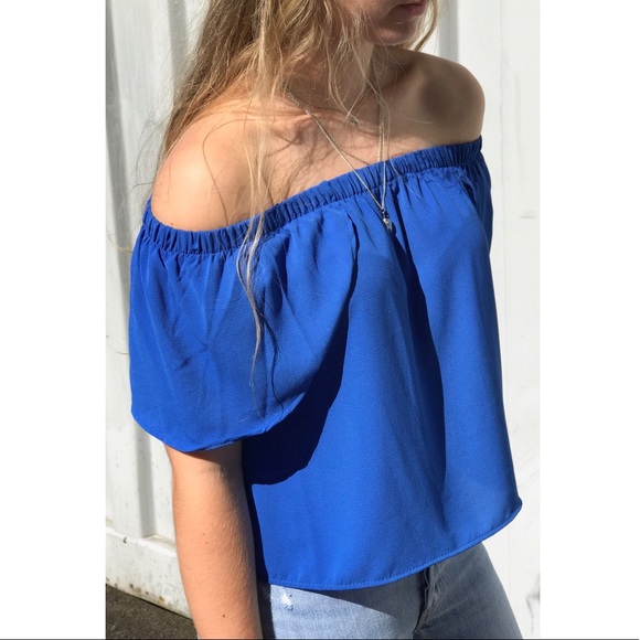 💙💠💙💠FINAL SALE! 💠💙💠💙 Blue OTS top, NWT - Picture 3 of 8