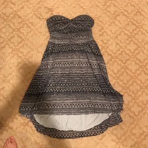 High low strapless dress