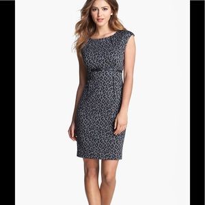 Calvin Klein shift, grey/black leopard