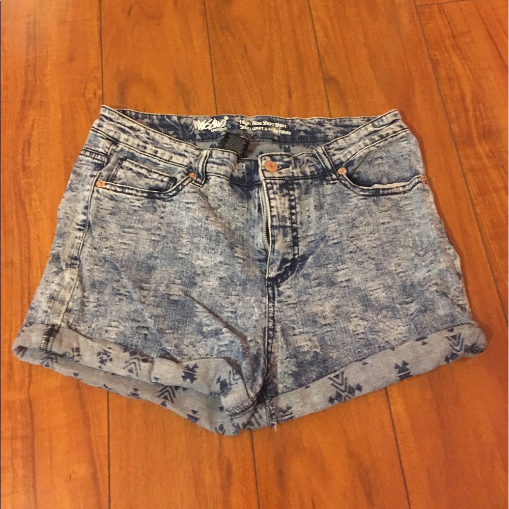 Denim high rise shorts