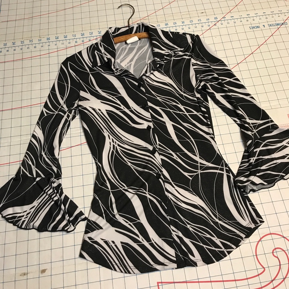 Button Down Form Fitting Shirt, by Anxiety, Small