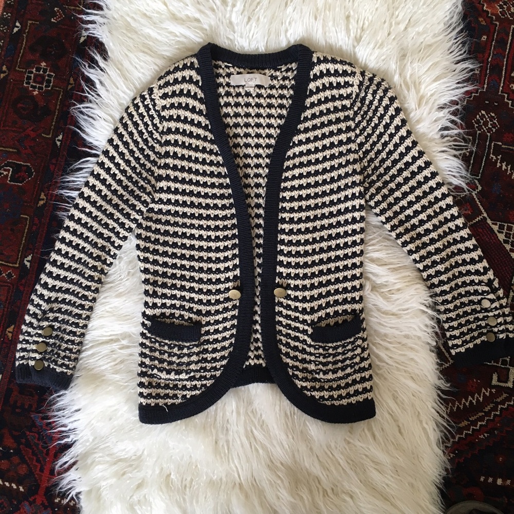 Loft fisherman's knit blazer