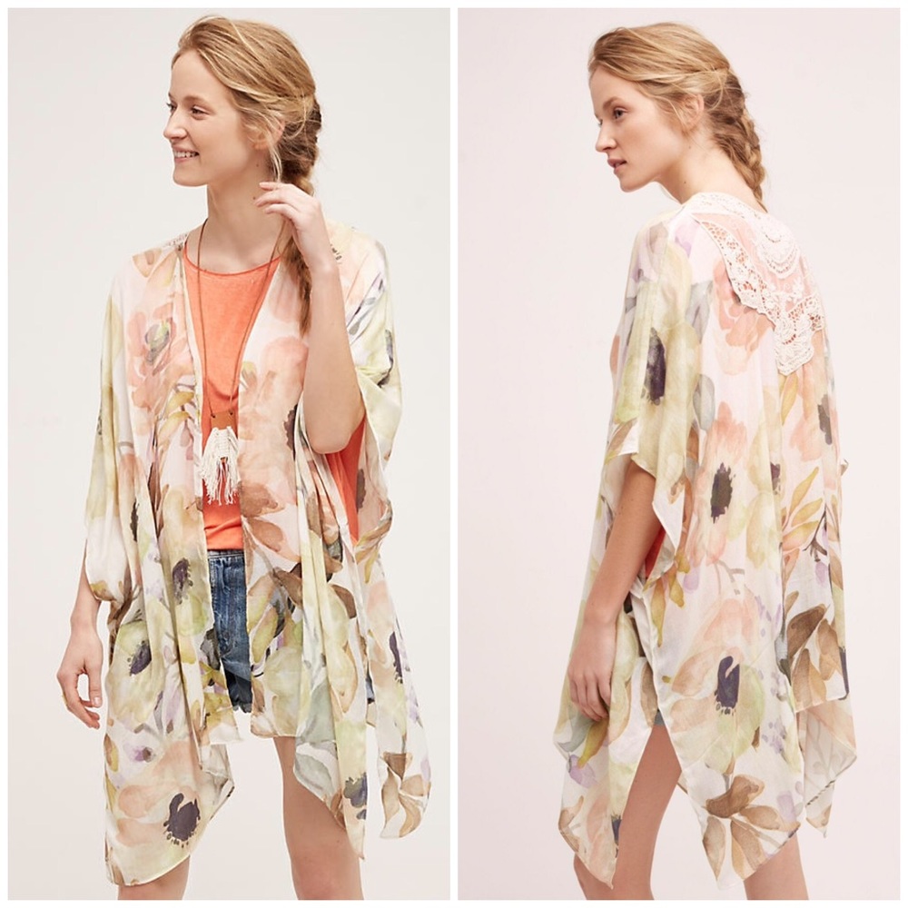 Anthropologie Hepatica Crochet Kimono