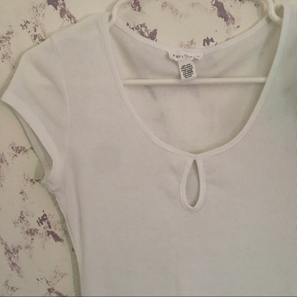 Full tilt rubbed white bodysuit