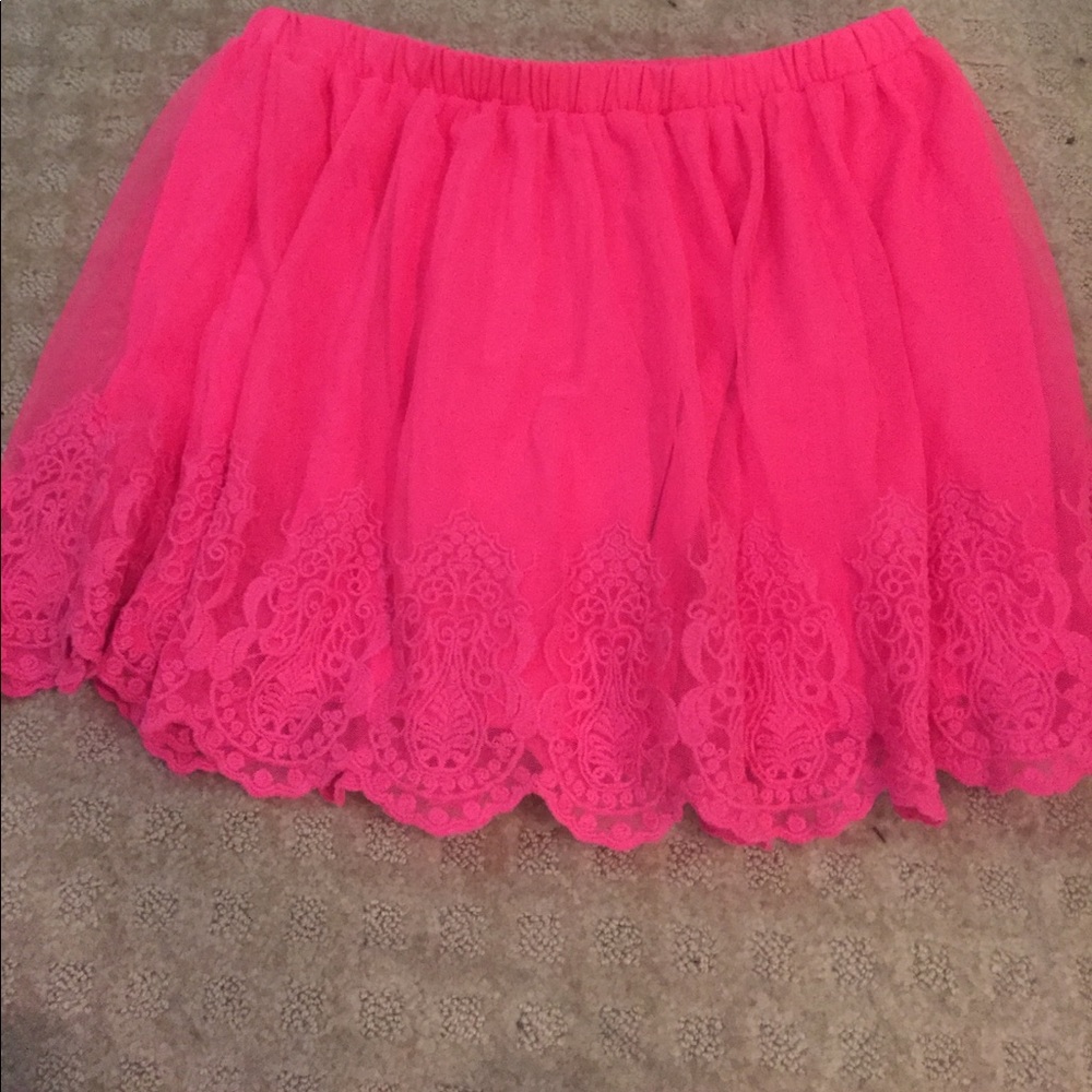 Pink Mesh Circle Skirt