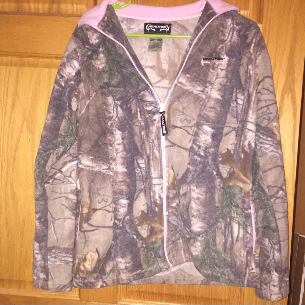 Real tree zip up jacket medium