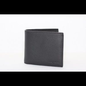 COACH CROSS GRAIN LEATHER BIFOLD MENS WALLET
