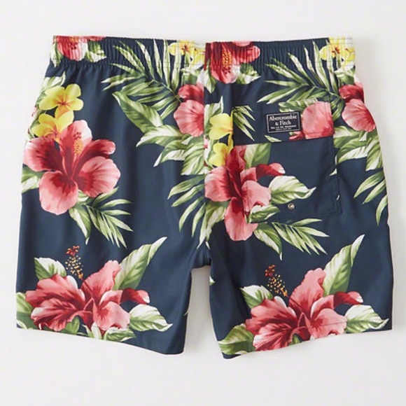 Men's Abercrombie Board Shorts in Navy Floral - Picture 2 of 7