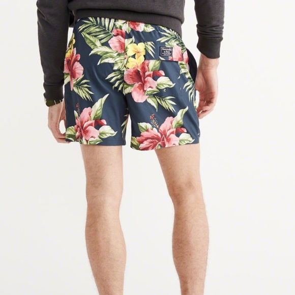 Men's Abercrombie Board Shorts in Navy Floral - Picture 4 of 7