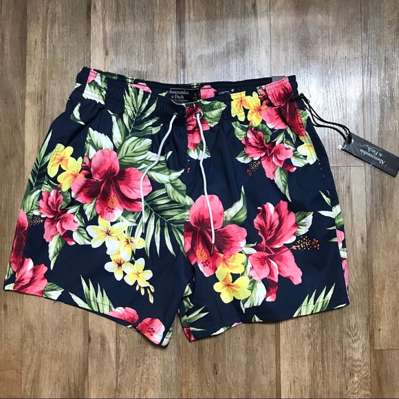 Men's Abercrombie Board Shorts in Navy Floral - Picture 5 of 7