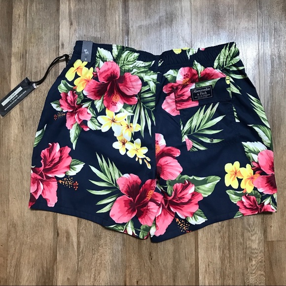 Men's Abercrombie Board Shorts in Navy Floral - Picture 6 of 7
