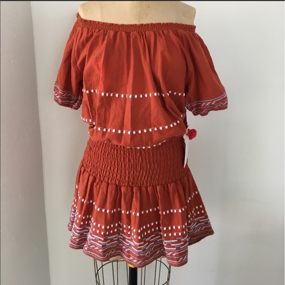 Piper Orange bohemian off the shoulder