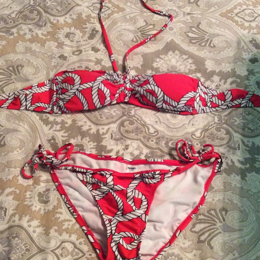 Old Navy nautical rope bandeau style bikini