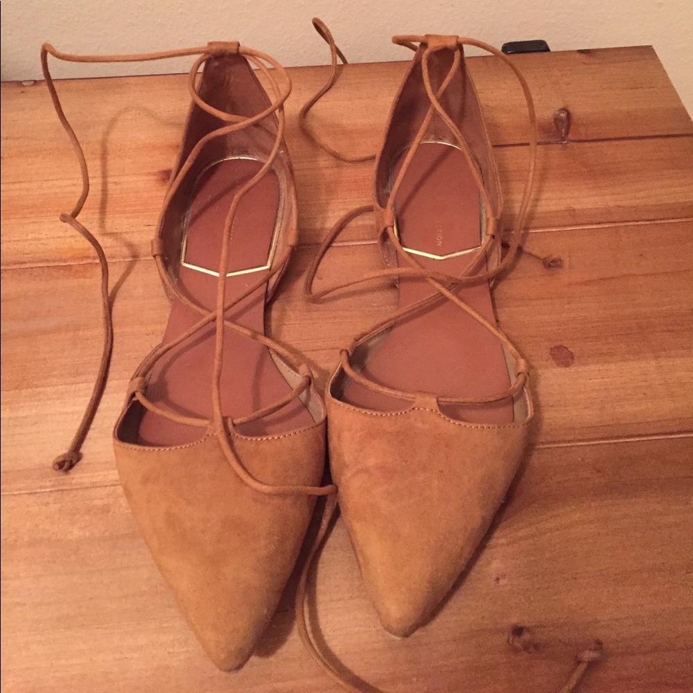 Zara lace up flats