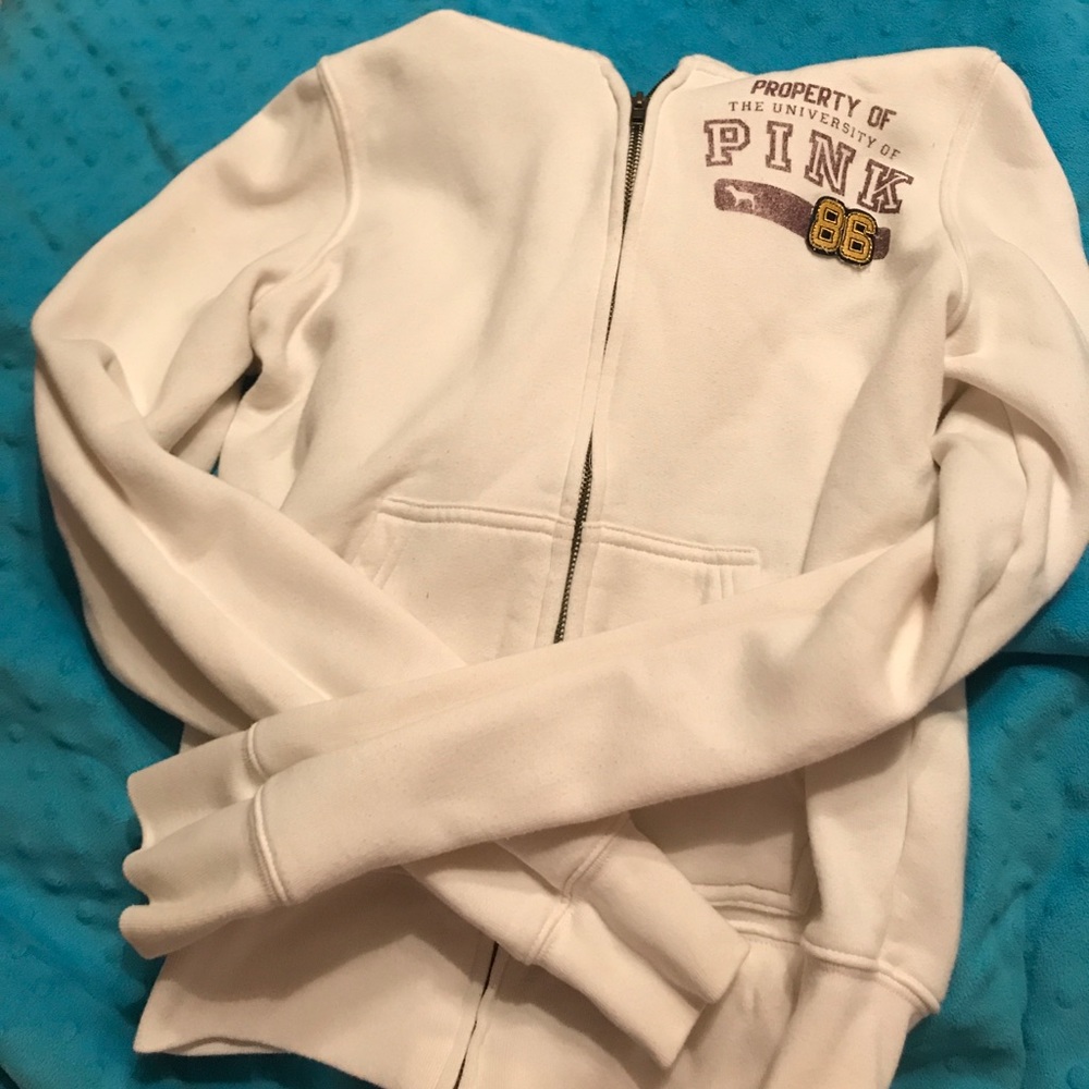 White Victoria's Secret sweatshirt