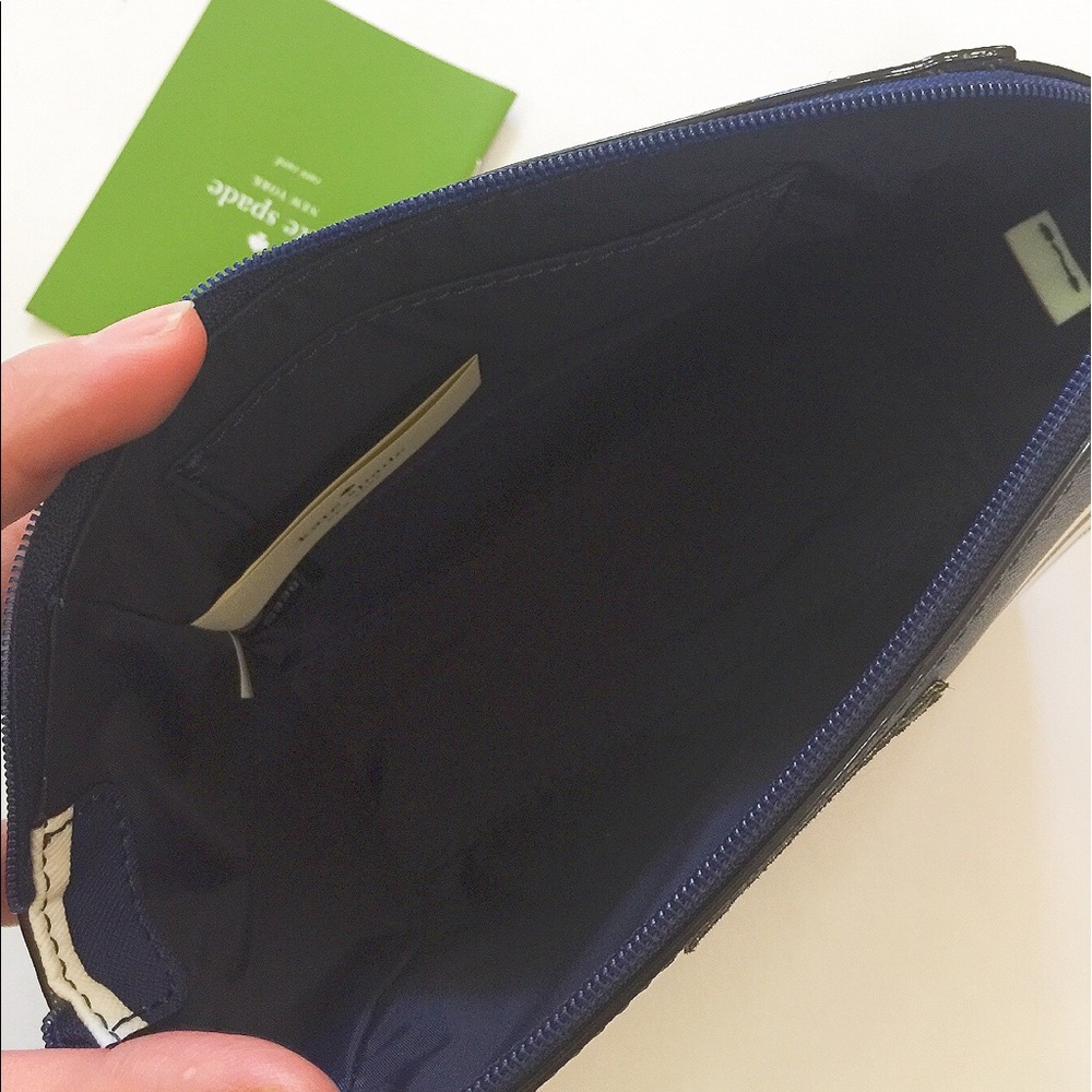 NWT Kate Spade blue striped leather case/bag - Picture 6 of 7