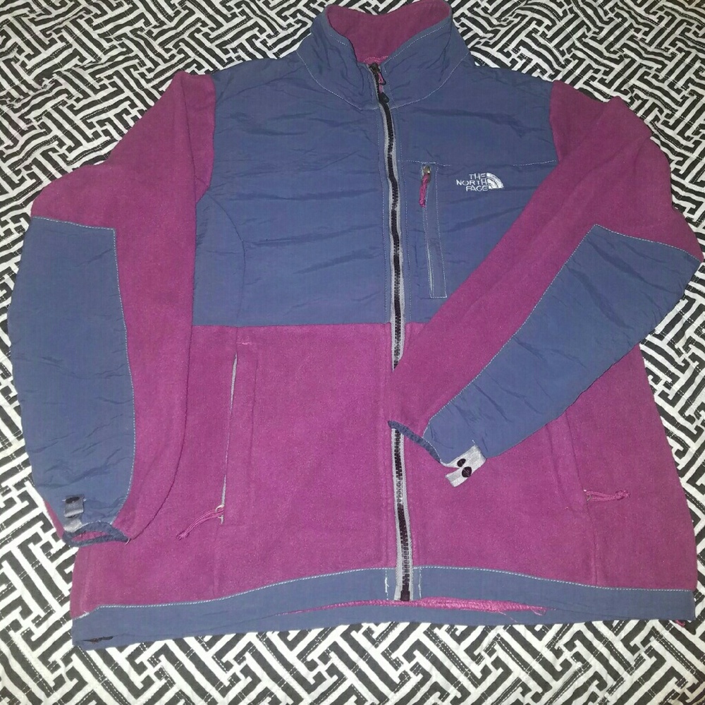North Face Fuscia Purple Navy Blue Denali Jacket