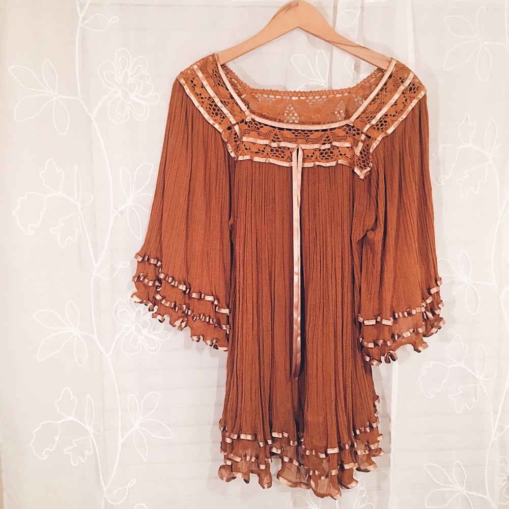 Summer Mustard Swim Coverup Dress