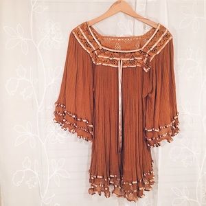 Summer Mustard Swim Coverup Dress