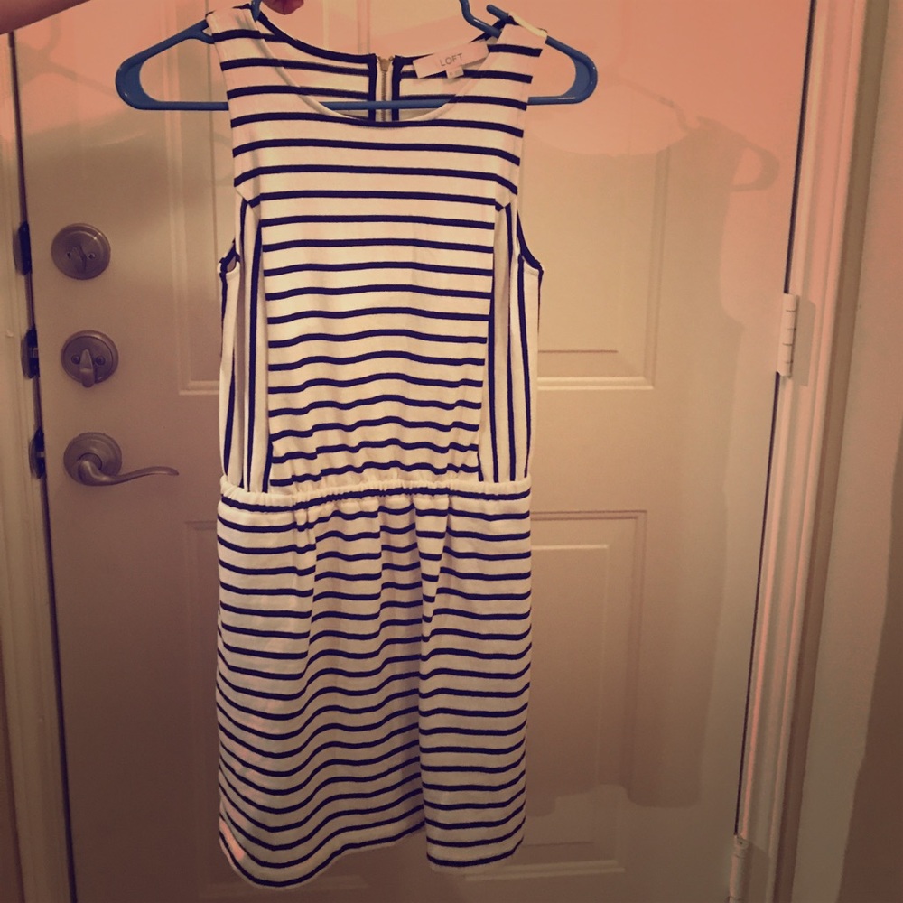 Black and white striped dress