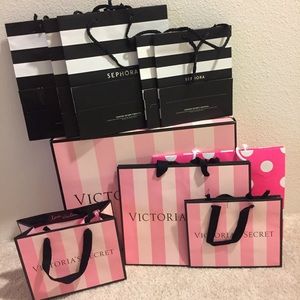 Victoria's Secret and Sephora shopping bags
