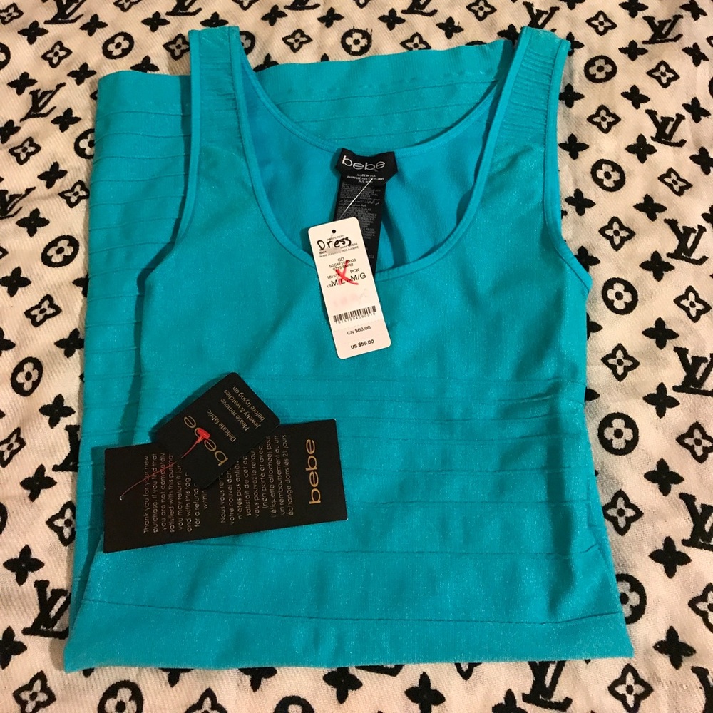 Bebe Dress! Back Cut Out Shine Dress