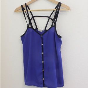 A'gaci blue strappy tank top