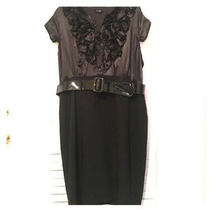 Plus size Black Ruffle Belted Pencil Dress sz 20