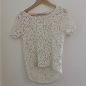 Express white lace top