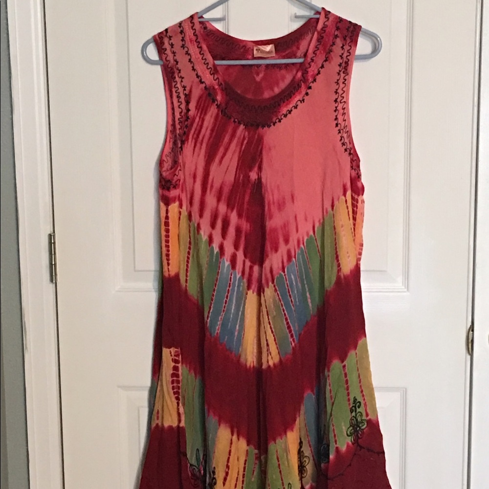 Hi Lo madras dyed Dress - Picture 1 of 5