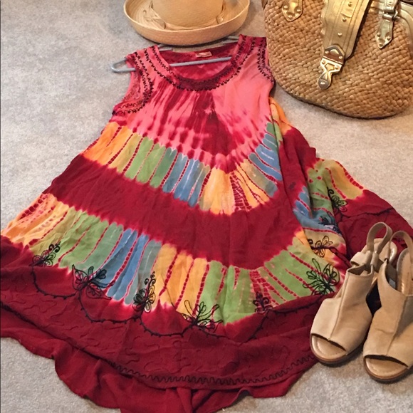 Hi Lo madras dyed Dress - Picture 4 of 5