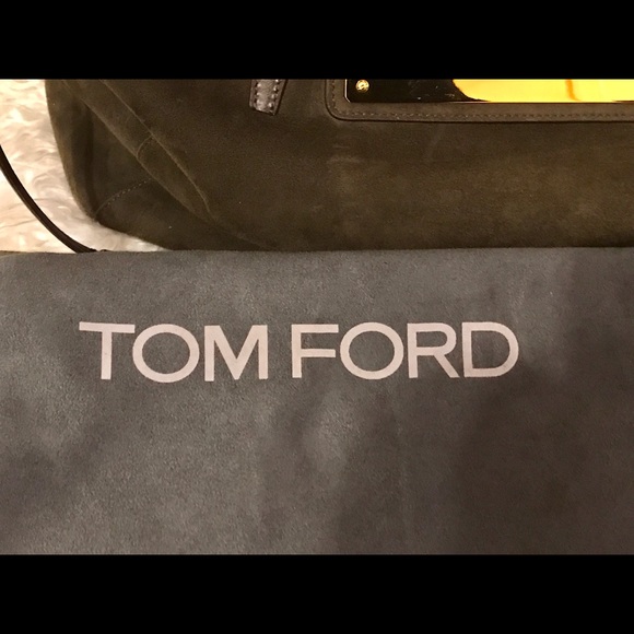 💯% Tom Ford Natalia brown suede turn lock bag - Picture 8 of 13