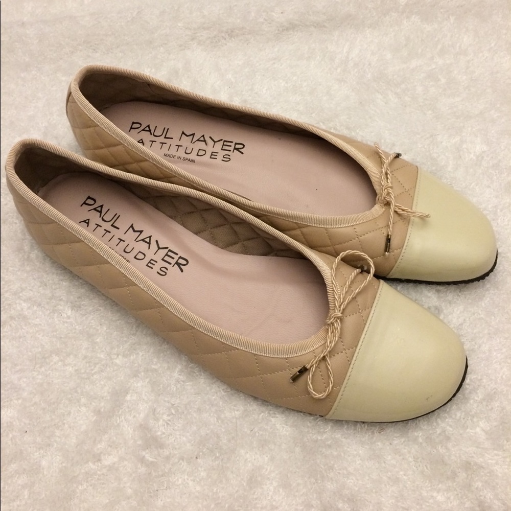 Paul Mayer Attitudes cream colored ballet flats
