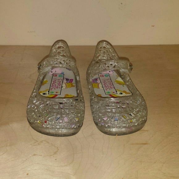💗Clear Glittery Jelly Sandals!! 5T!!💗 - Picture 1 of 8