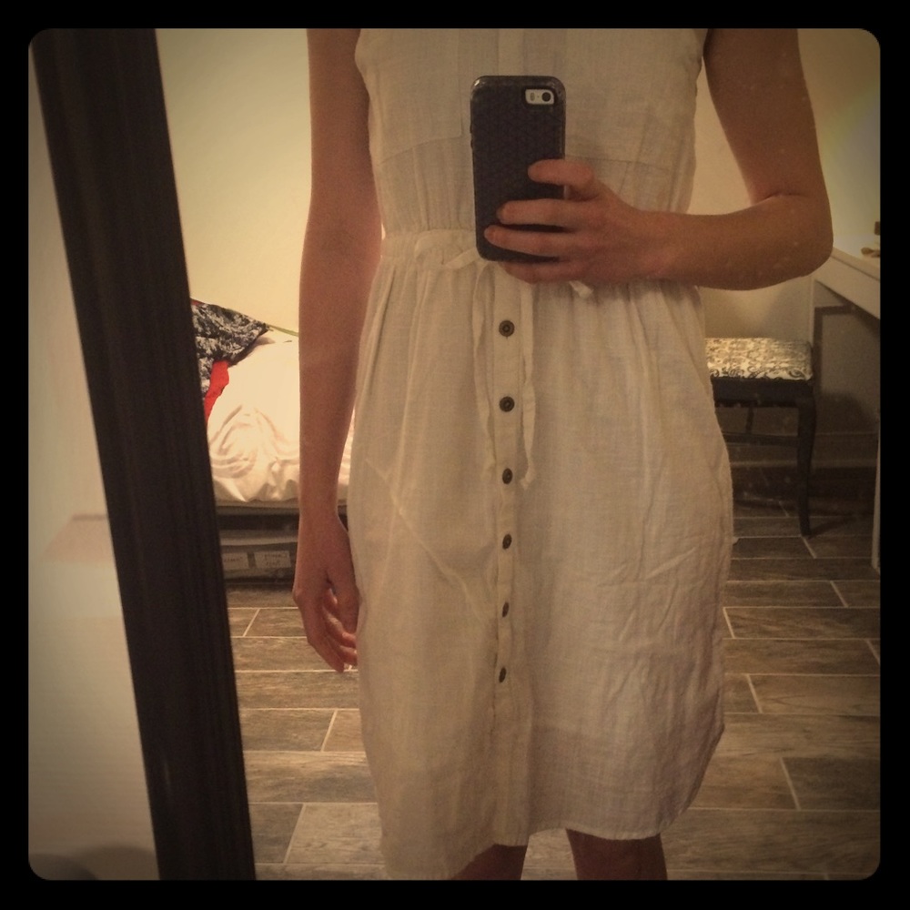 Fun, summery white button down dress.