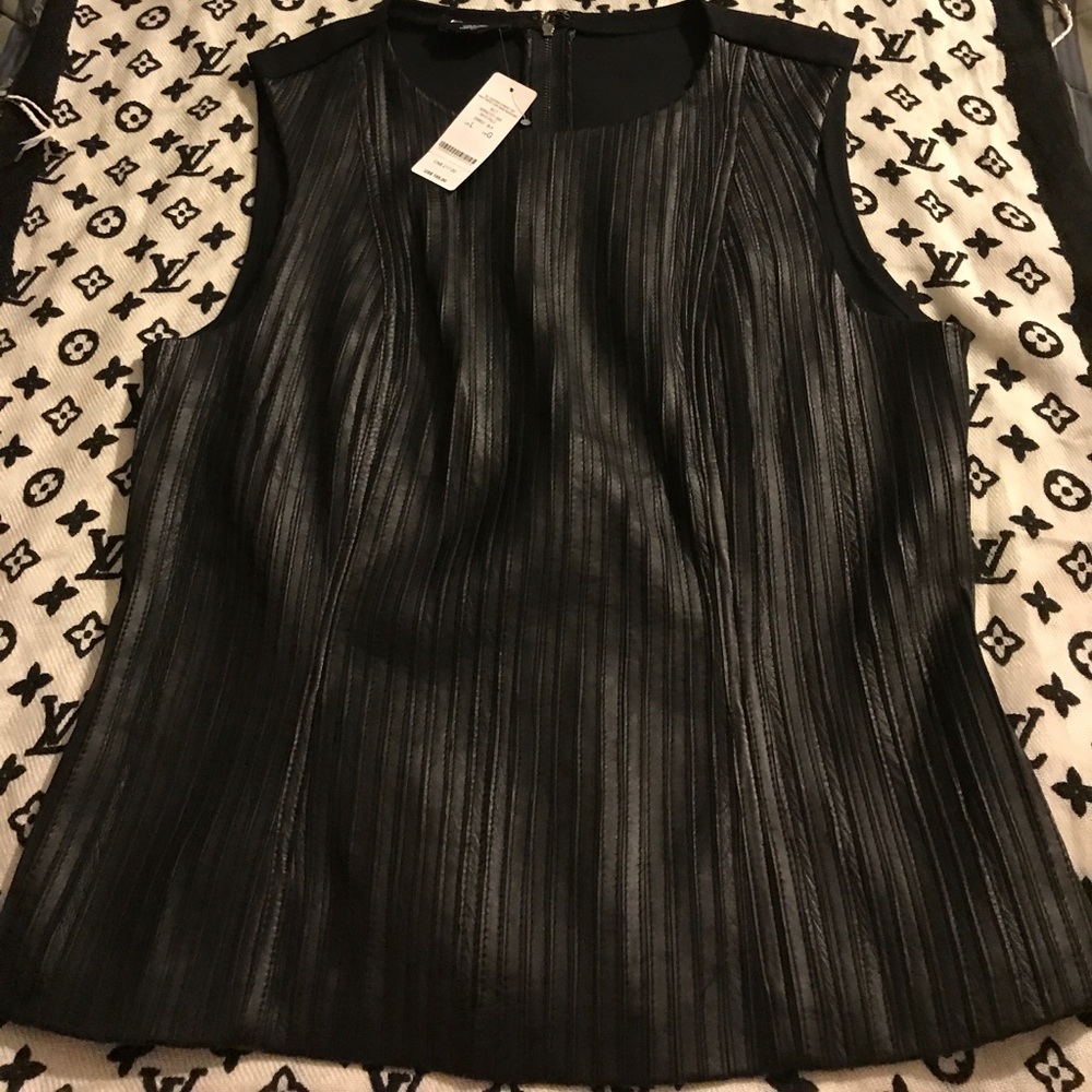 Leather Stripe Top.