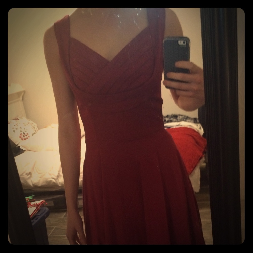 Vianla red classic 50's retro dress