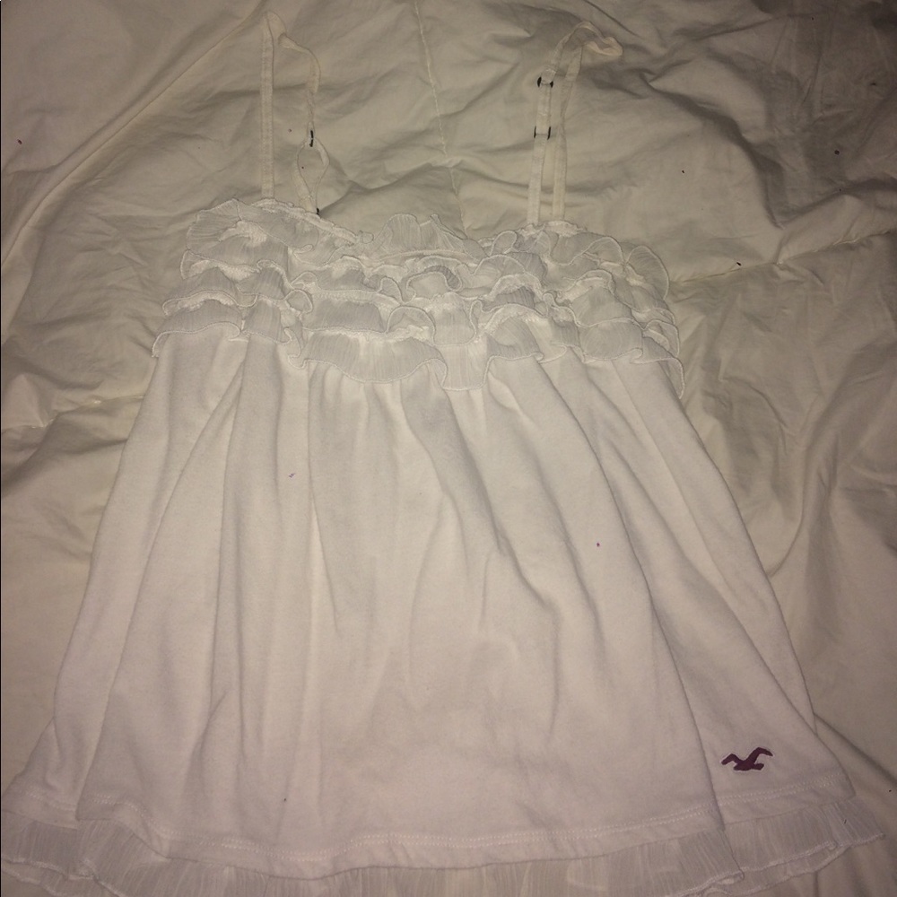 Ruffled White Camisole