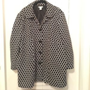 Black and White Polka Dot winter coat sz 2x